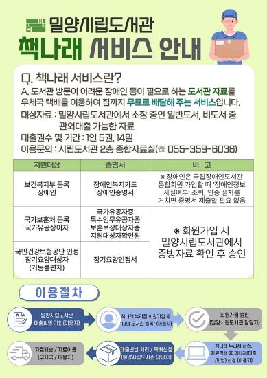 책나래 서비스 안내(밀양시립도서관)