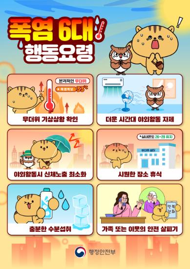 폭염 6대 행동요령 안내드립니다.